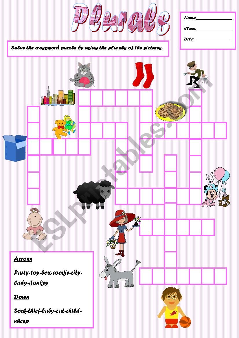 Plurals worksheet