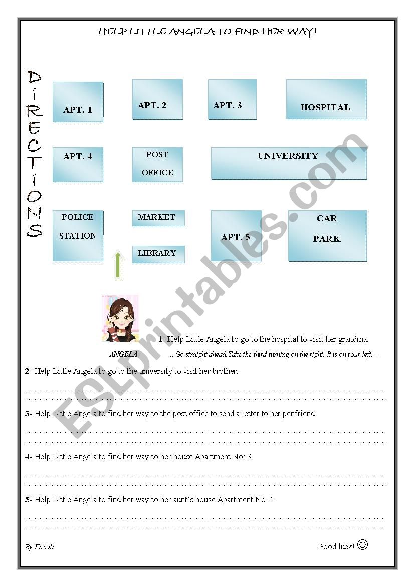 Giving Directions worksheet