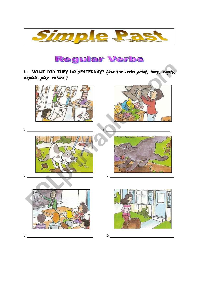 Simple Past - regular verbs (part 1/2)