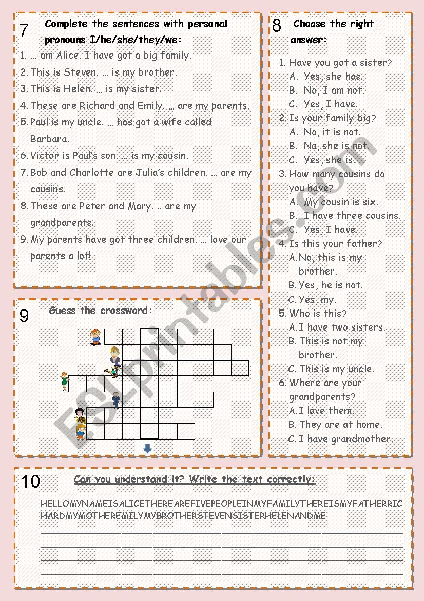 Meet my Family - Part 2 worksheet