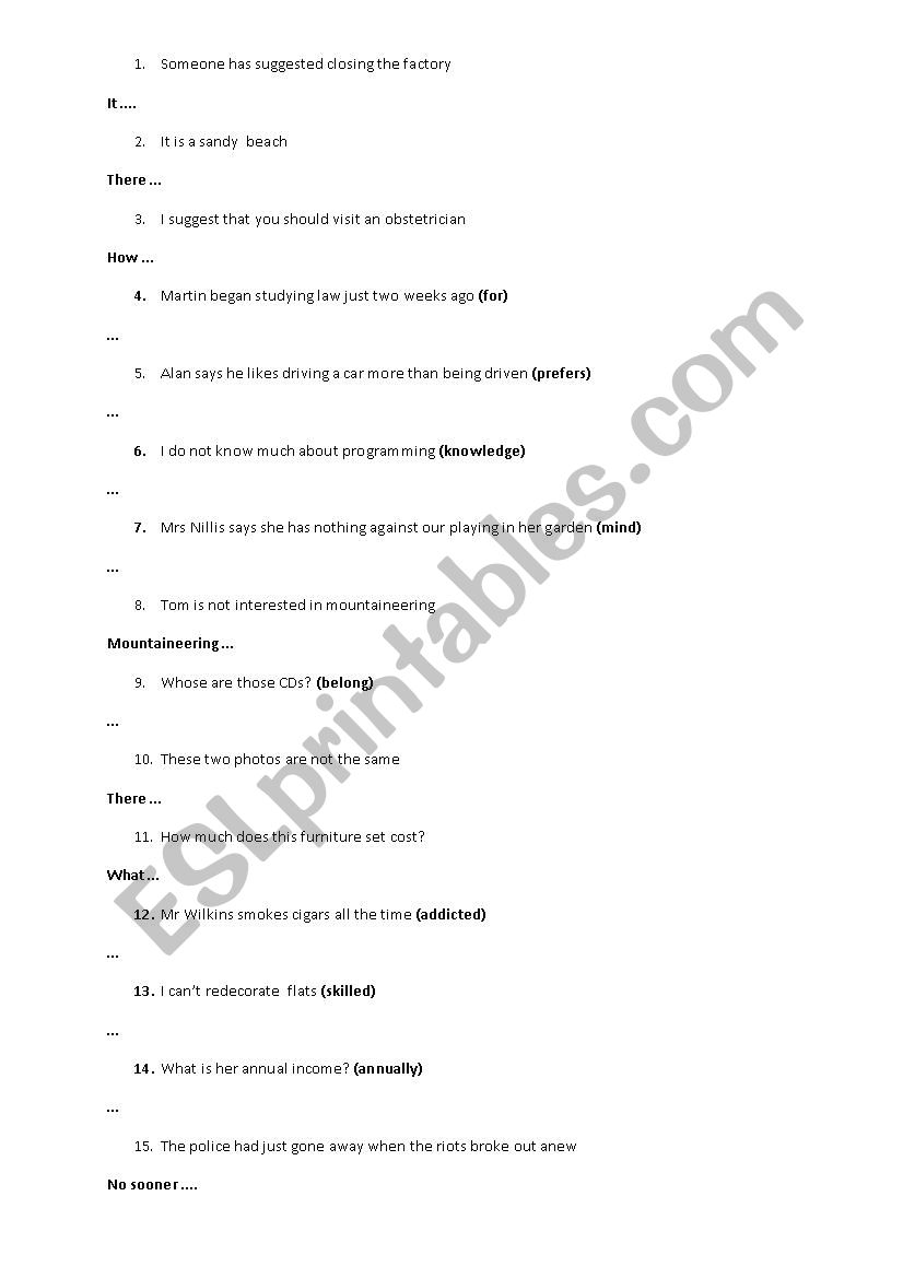 Paraphrasing, paraphrases worksheet