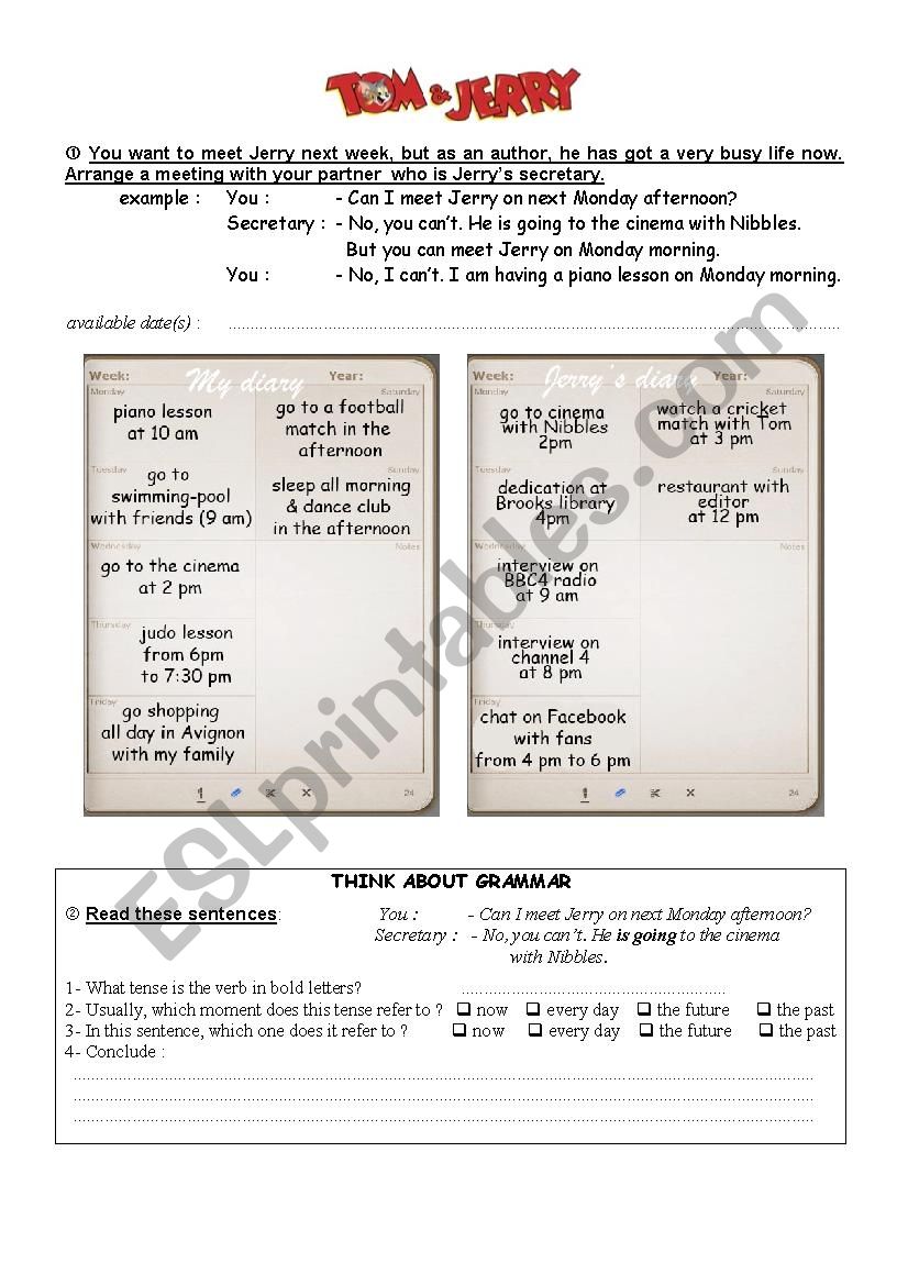 Tom and Jerry (n3) worksheet