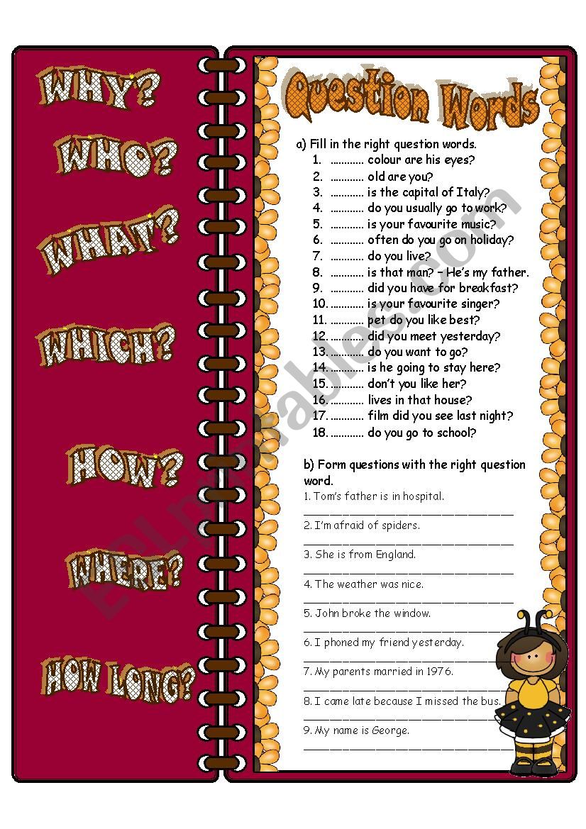 Question Words worksheet