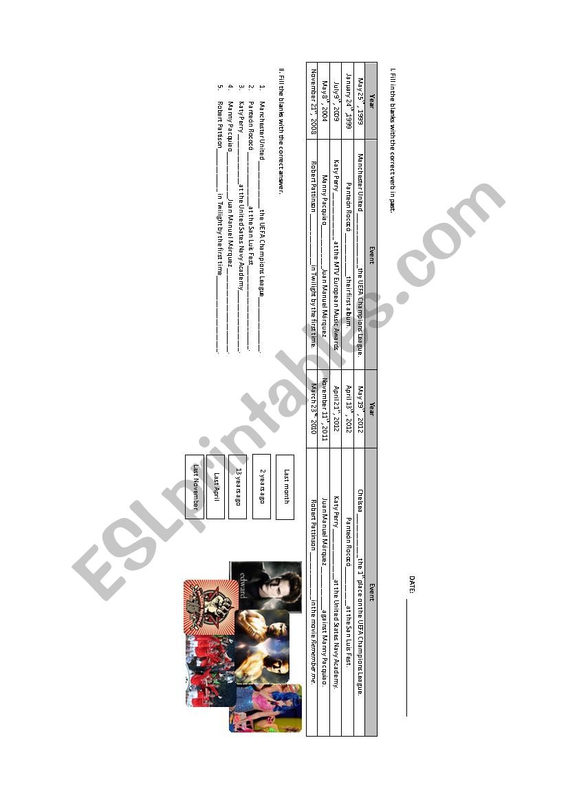 Verbs in simple past  worksheet