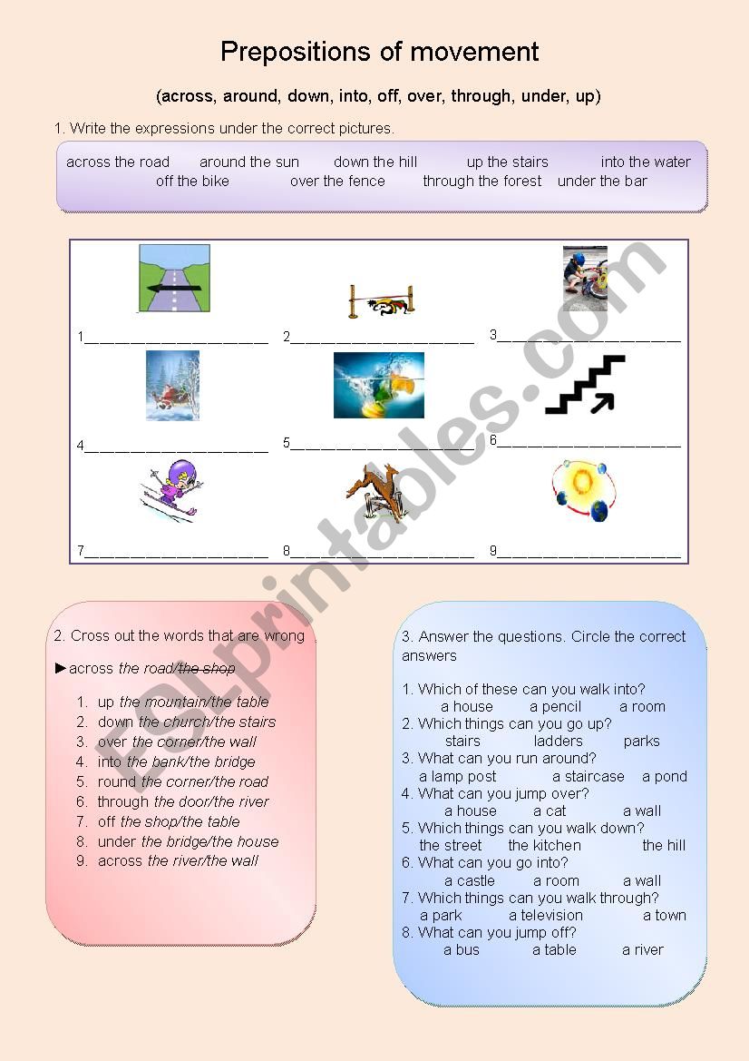 Prepositions of movement (+key)