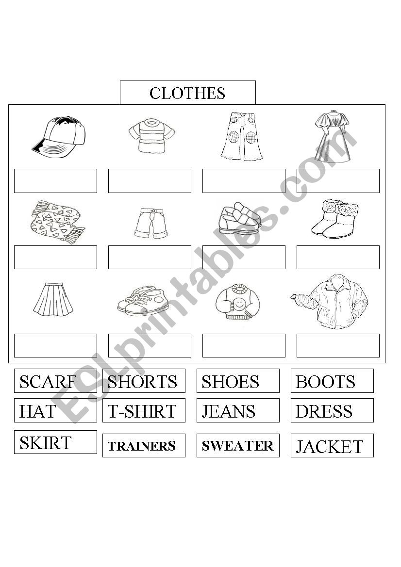 CLOTHES worksheet