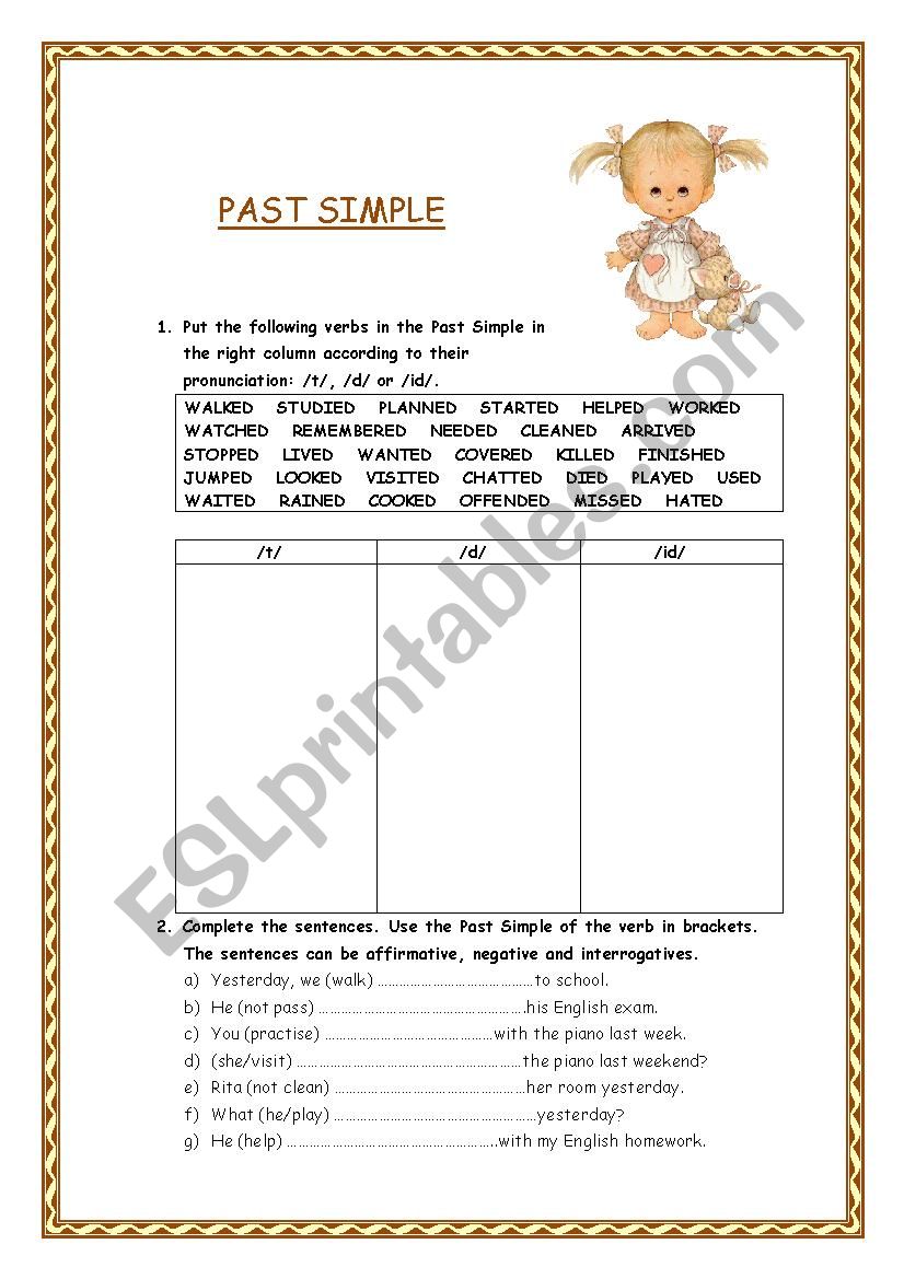 Past Simple: Regular and Irregular Verbs.