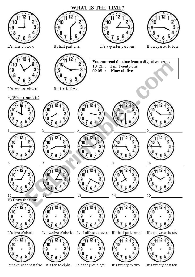 What time is it? worksheet