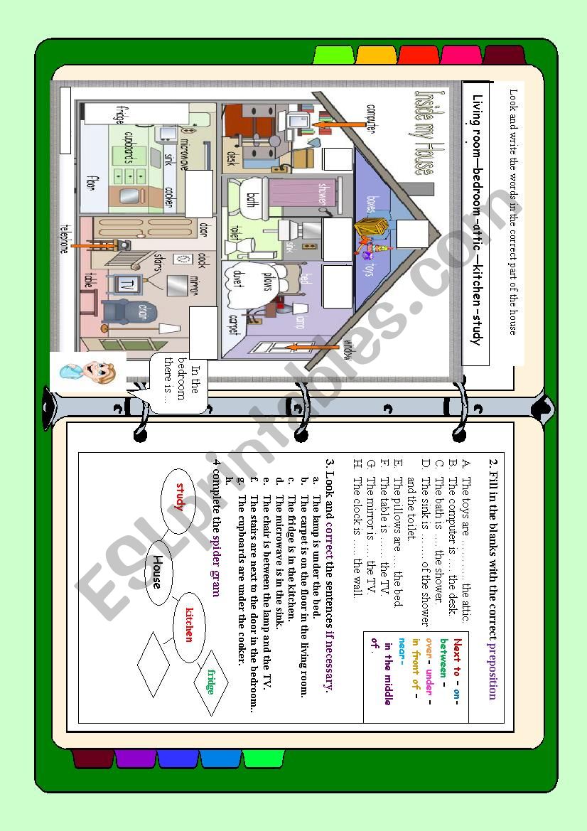 Inside the house worksheet