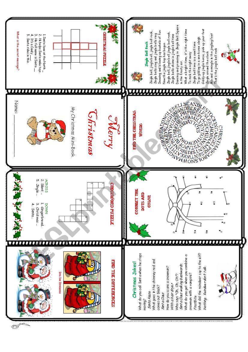 Christmas Mini Book worksheet