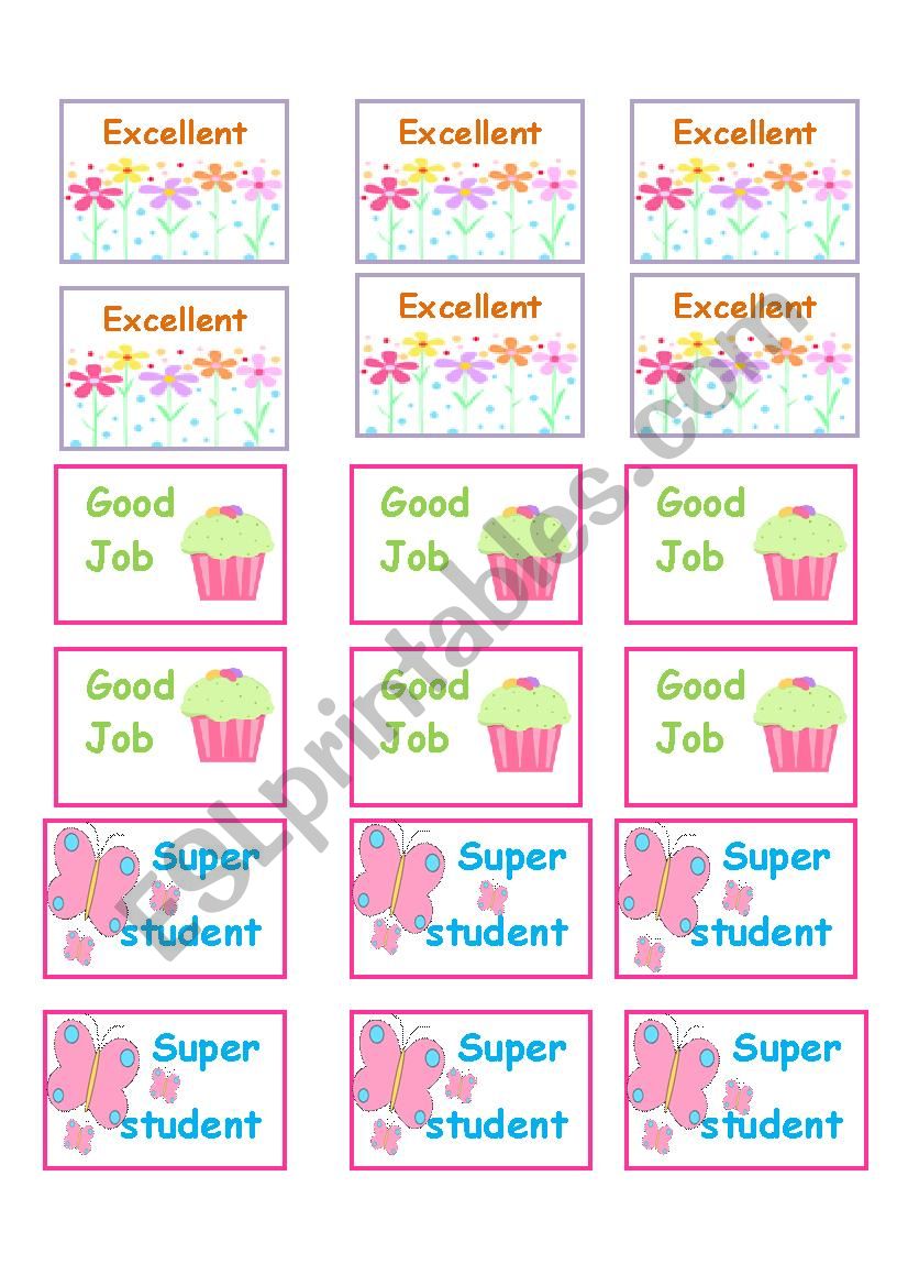 rewarding stickers1 worksheet