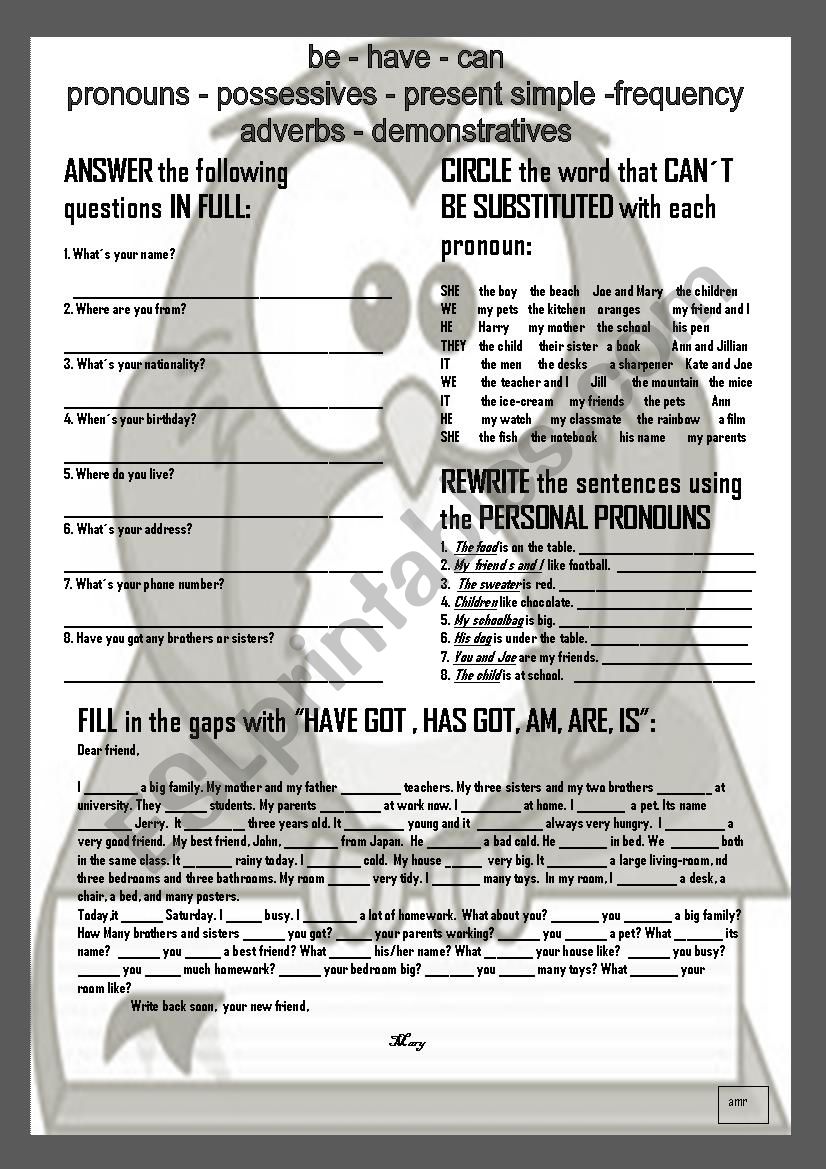 Revision (1/2) worksheet