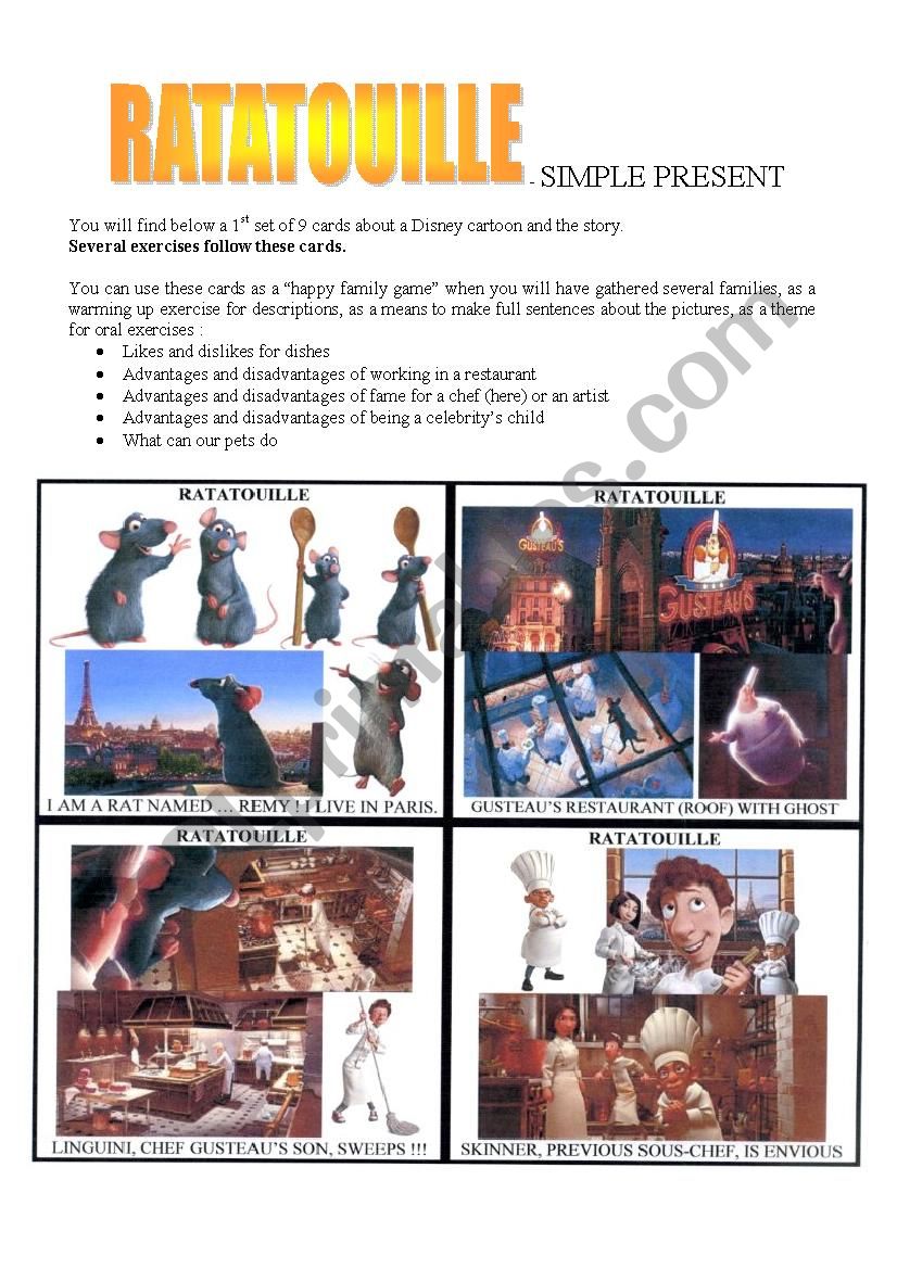 Ratatouille - simple present worksheet