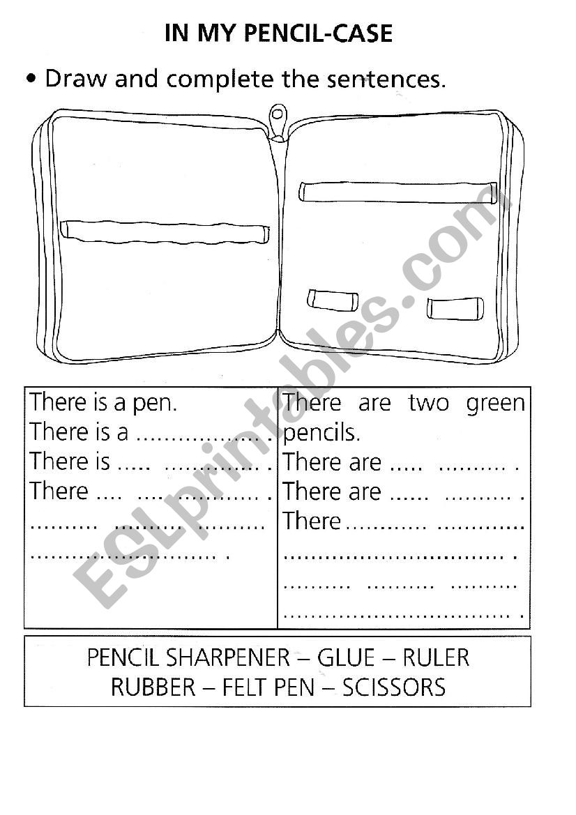 In my pencil-case worksheet