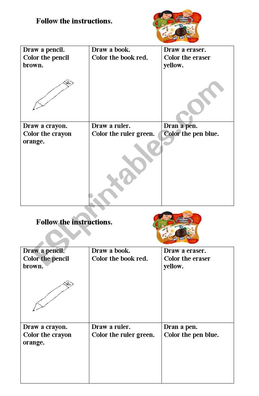 Classroom Objects worksheet