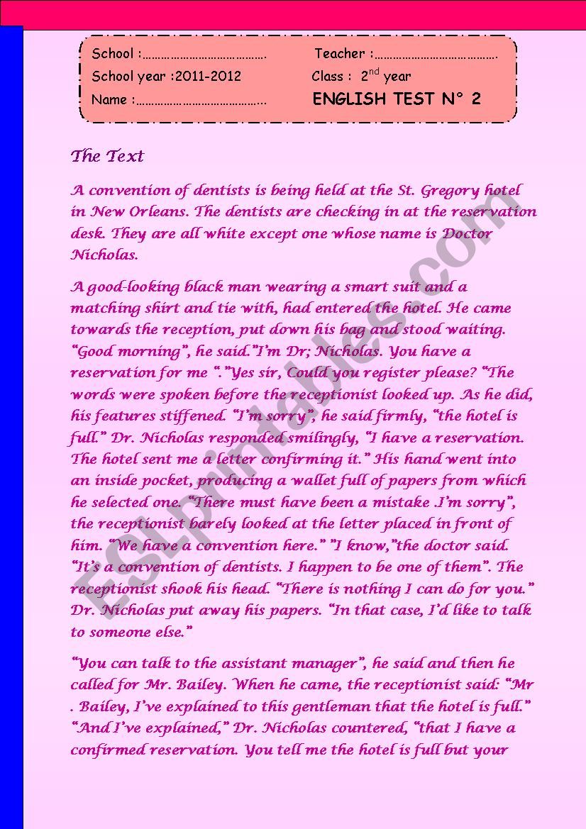 Full-Term Test NÂ°2  worksheet