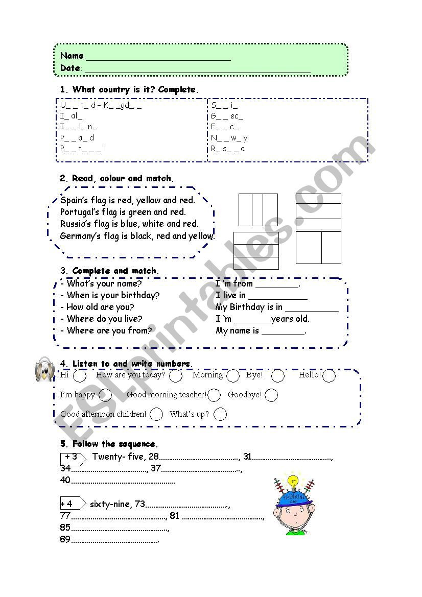 Trinity GESE. Degree 1 worksheet