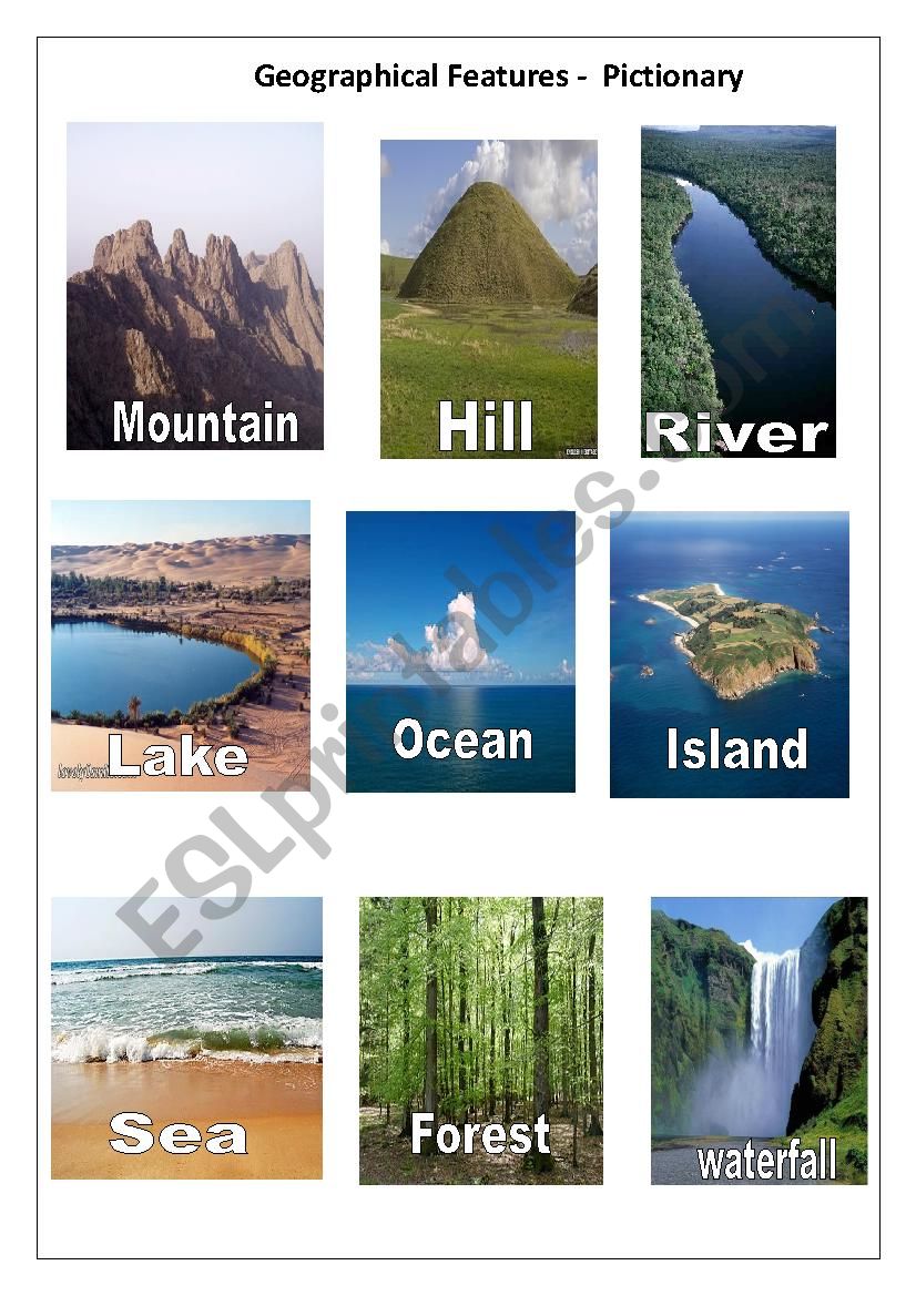 Geographical Features worksheet