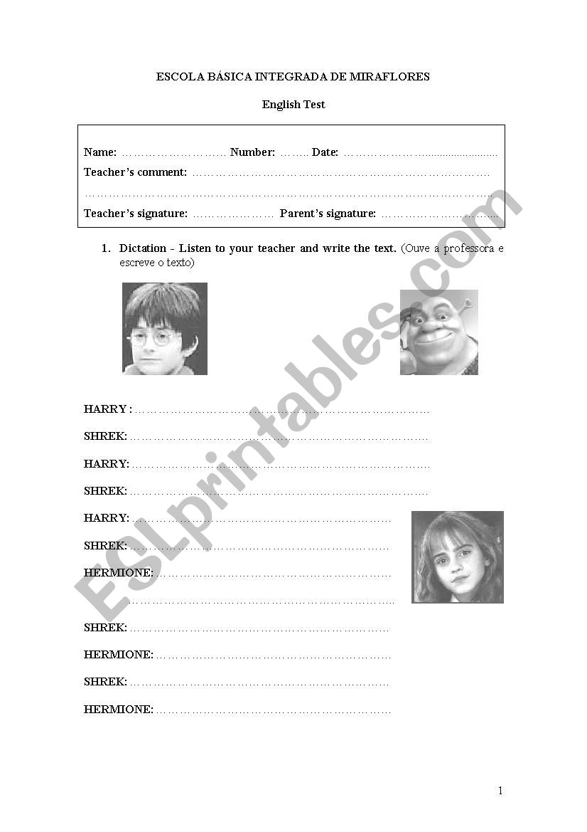english test 5 grade worksheet