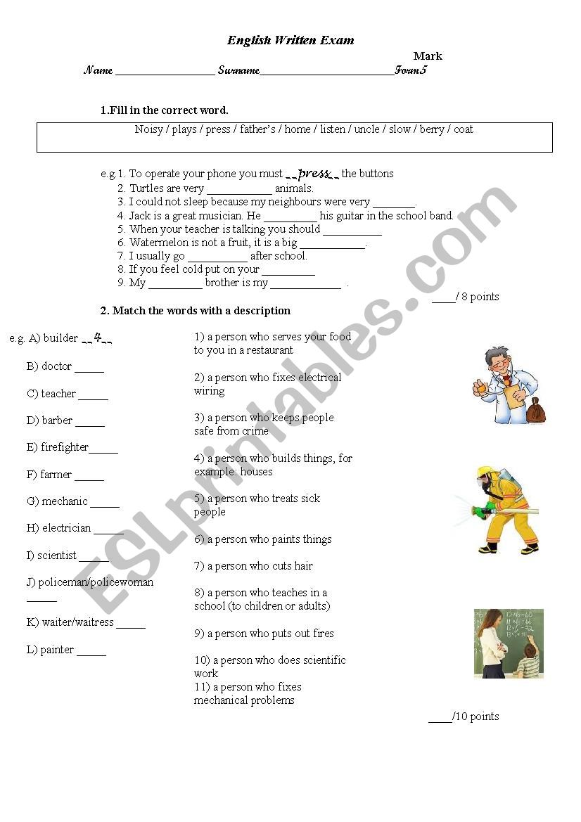 Test worksheet