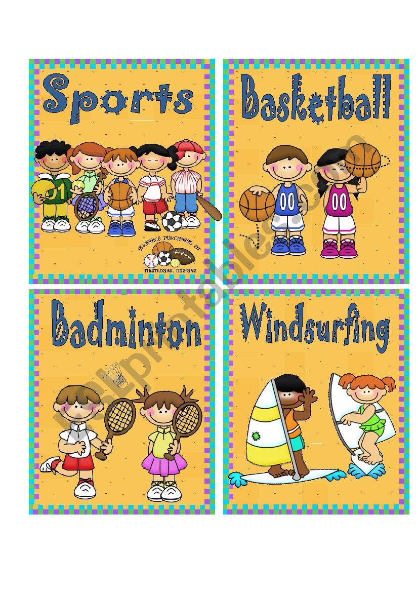 SPORTS 1 - FLASH CARDS worksheet