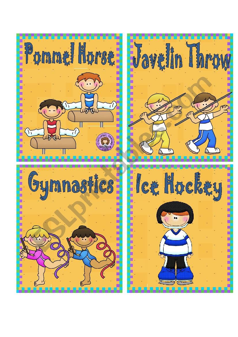 SPORTS 3 - FLASH CARDS worksheet