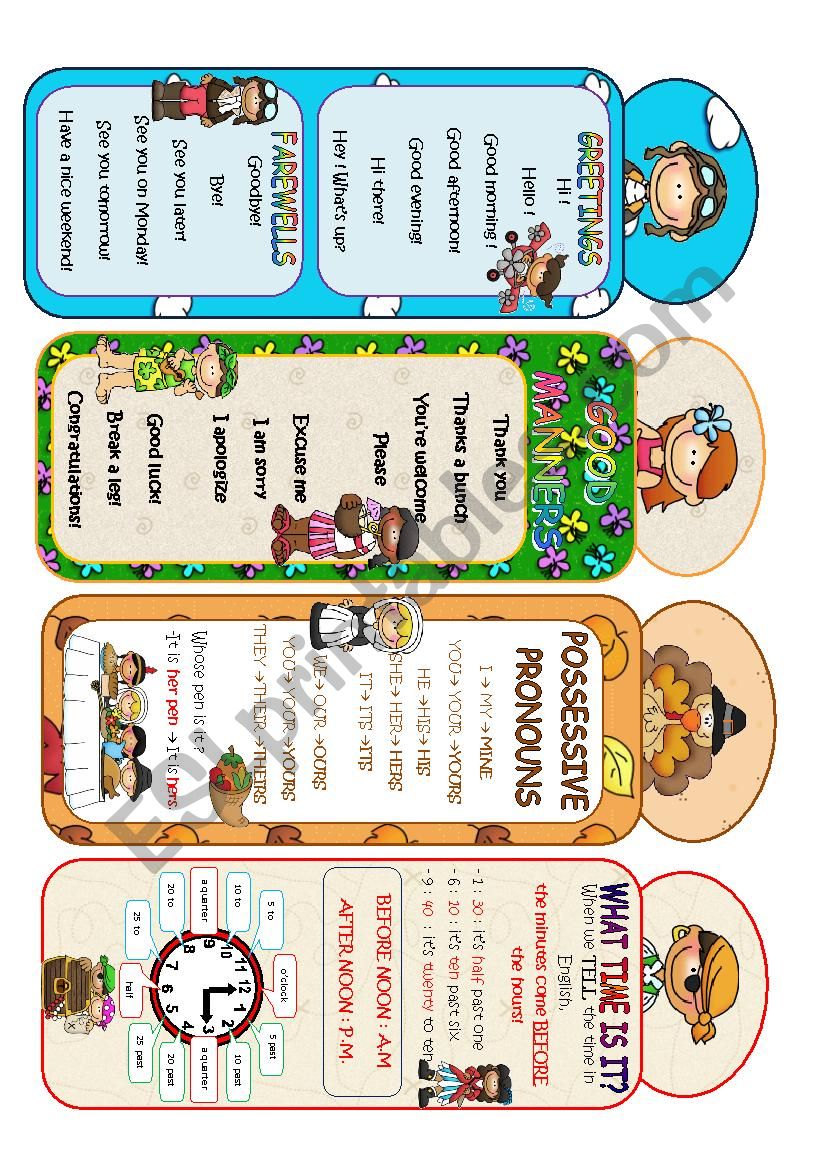 BOOKMARKS worksheet