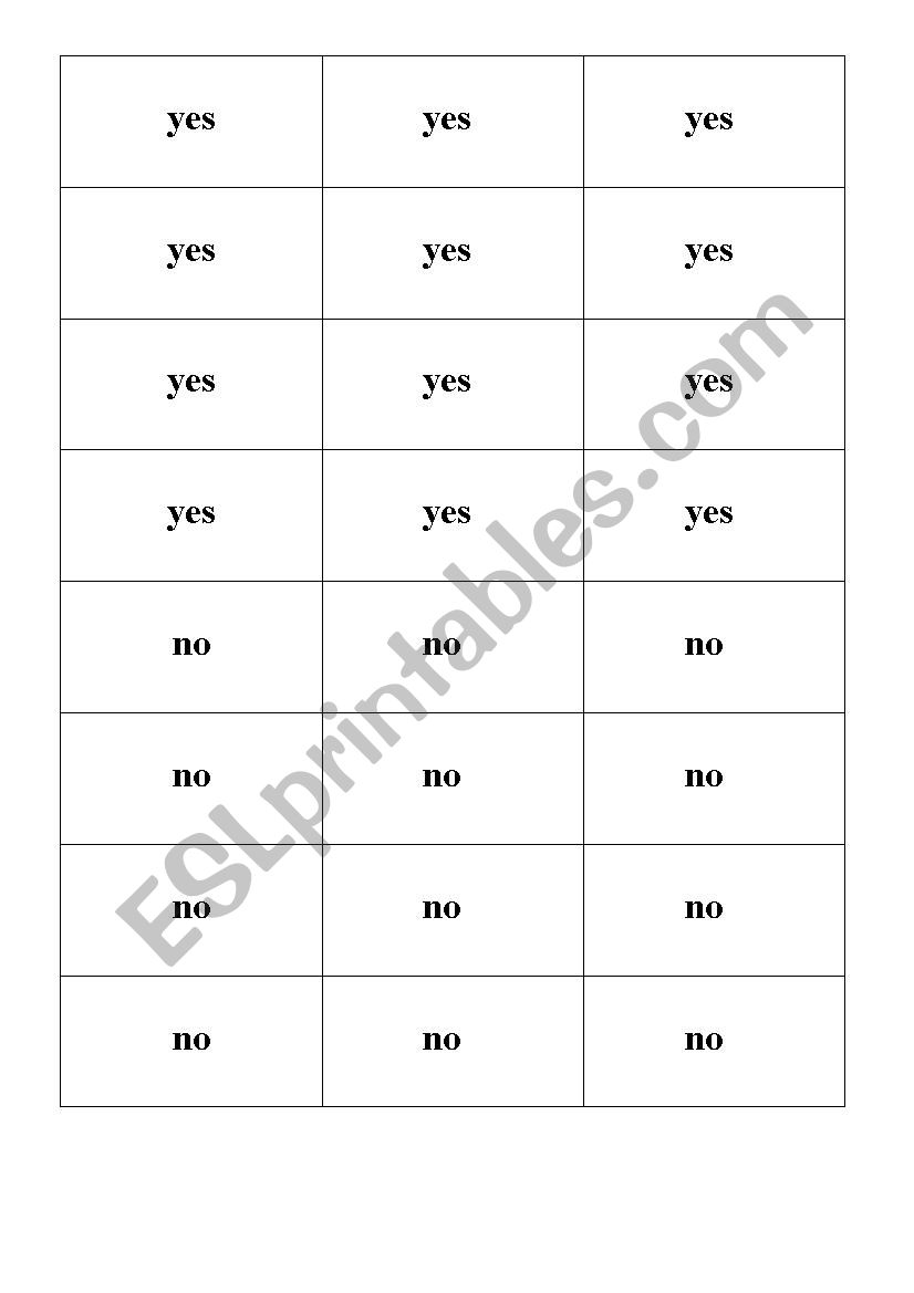 Yes/No questions. worksheet