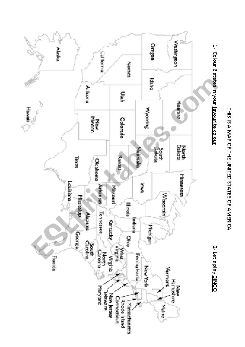 American States  BINGO worksheet