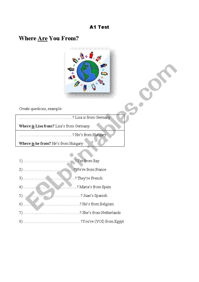 Test for young learners level A1