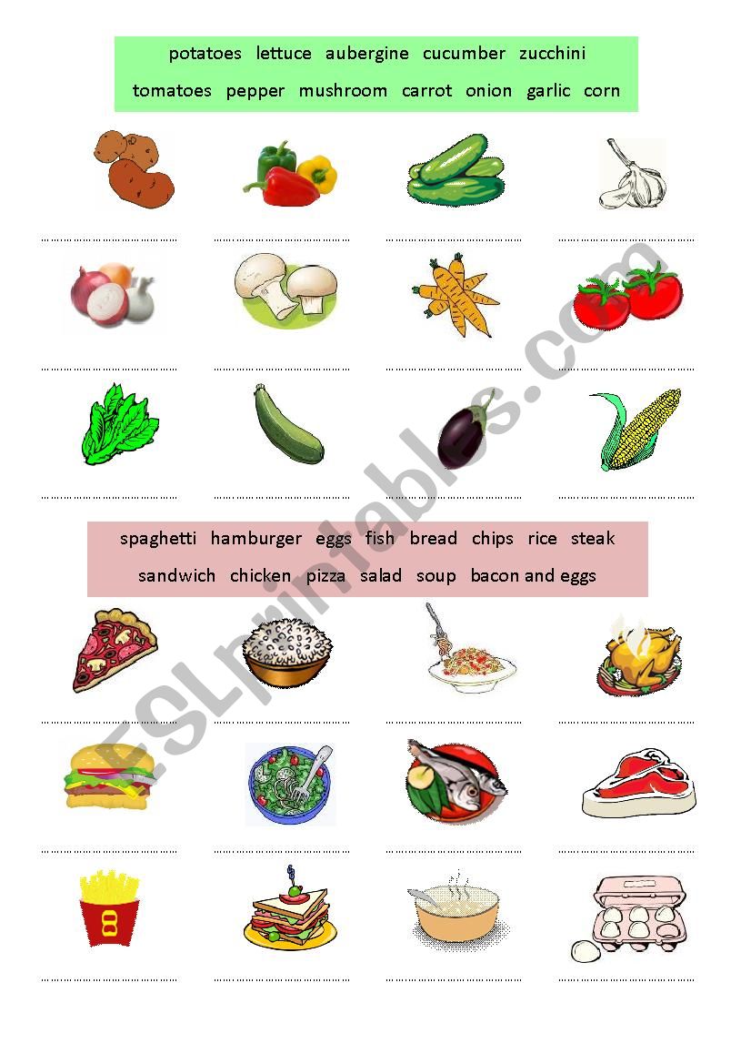 Food and drinks II worksheet