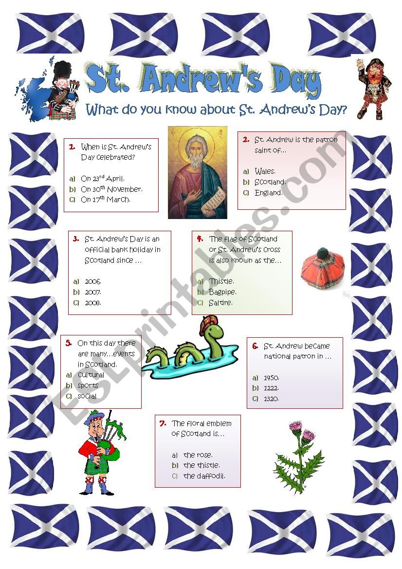 ST. ANDREWÂ´S DAY - 30th NOVEMBER