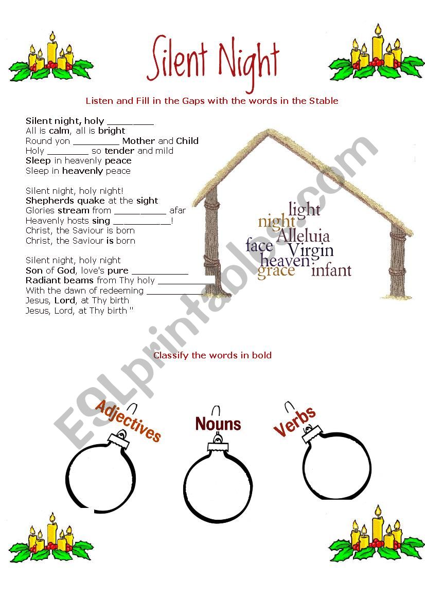 Silent Night worksheet