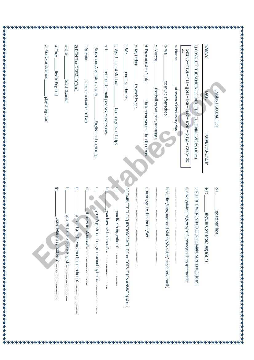 GRAMMAR FOCUS- PRESENT SIMPLE TENSE