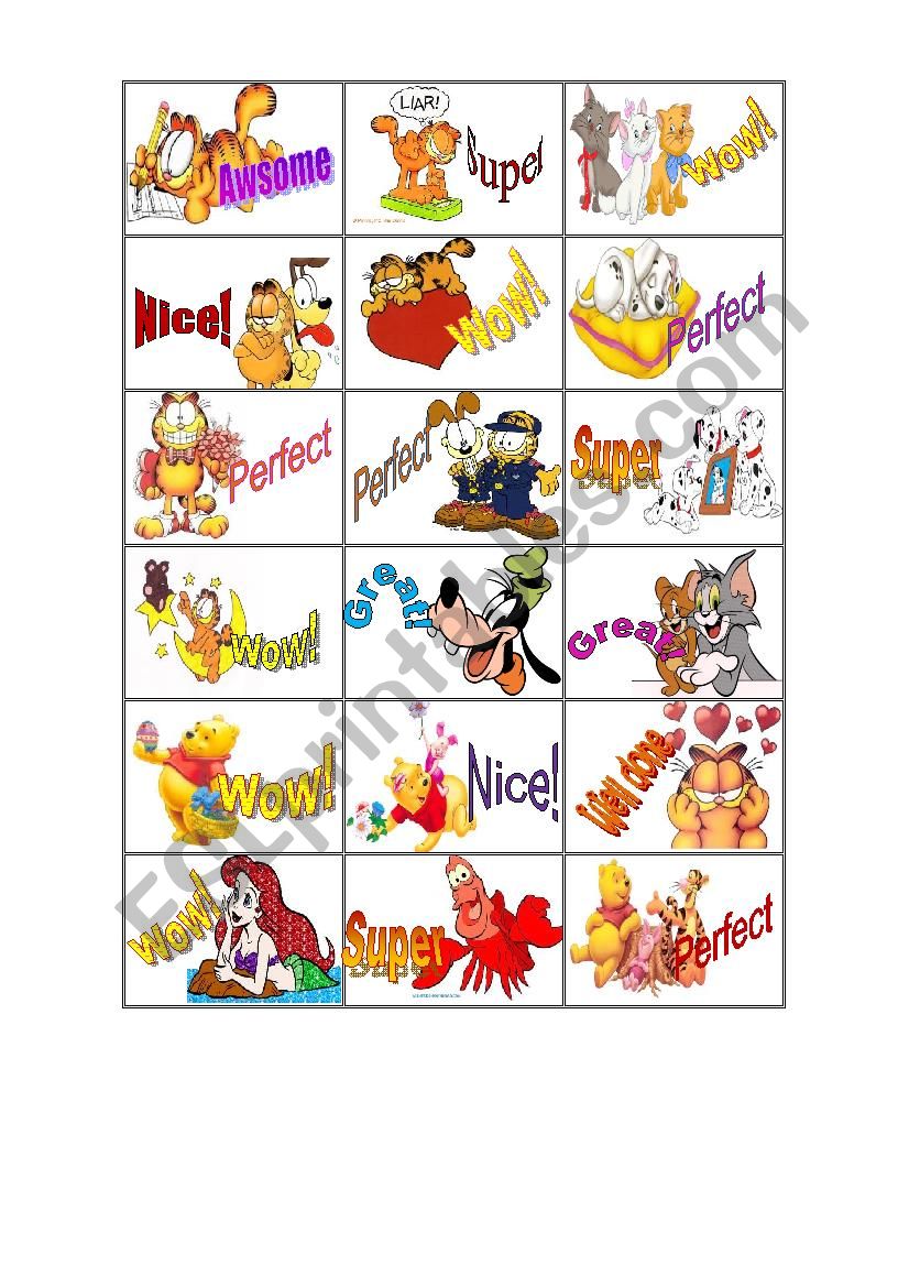 Cartoon Characters Stickers worksheet