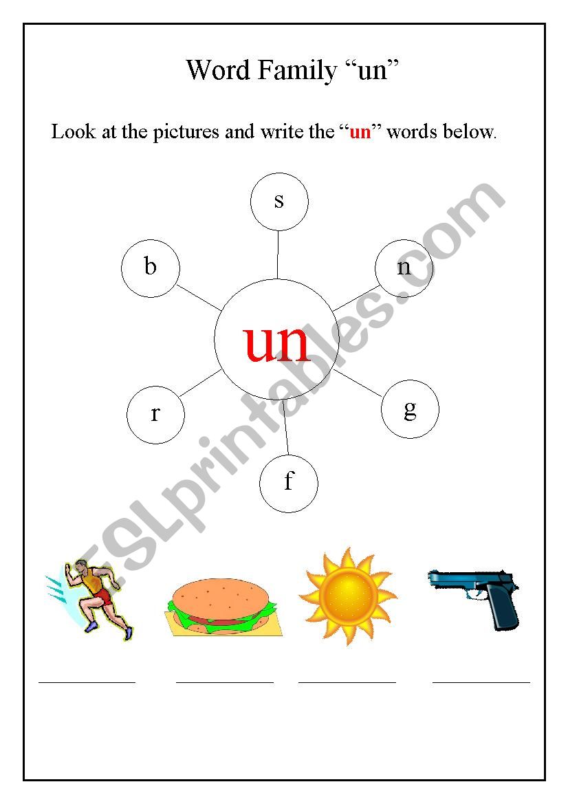 Word family worksheet