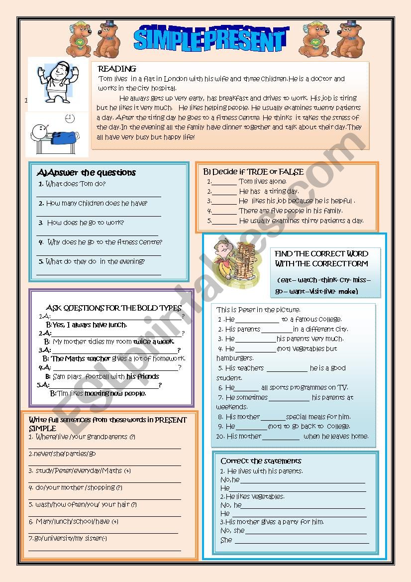 PRESENT SIMPLE worksheet