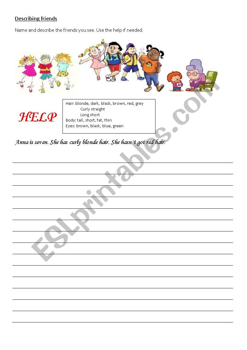 Describing People worksheet