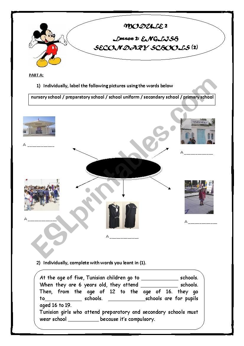 ENGLISH SECONDARY SCHOOL TWO worksheet