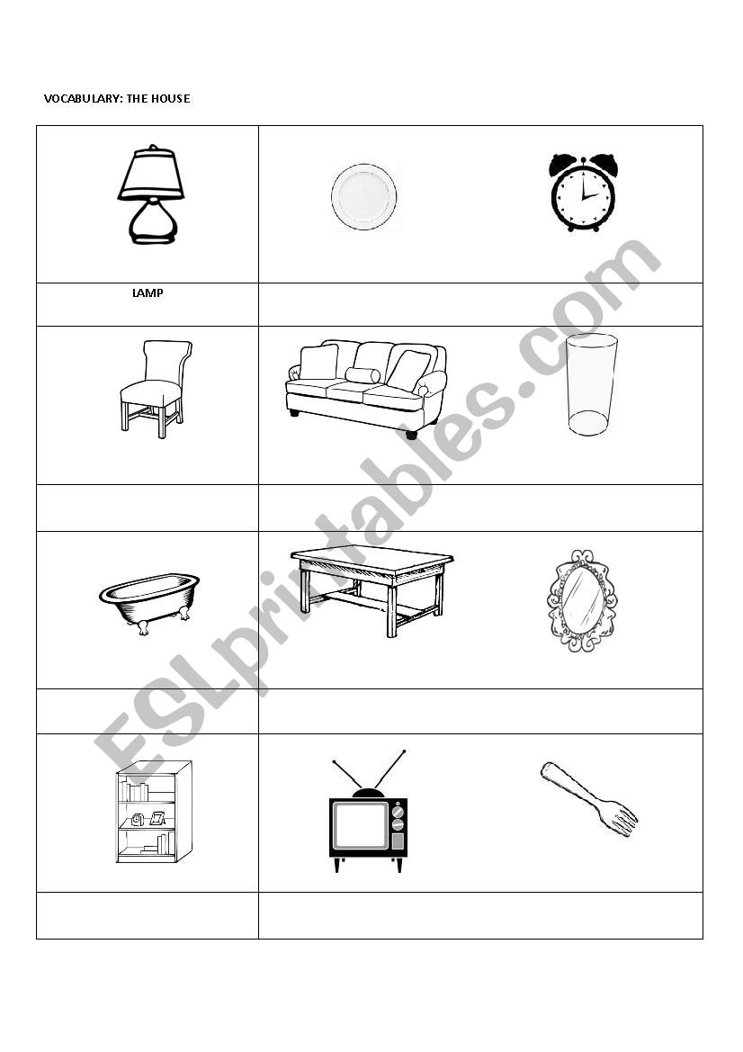 FURNITURE worksheet