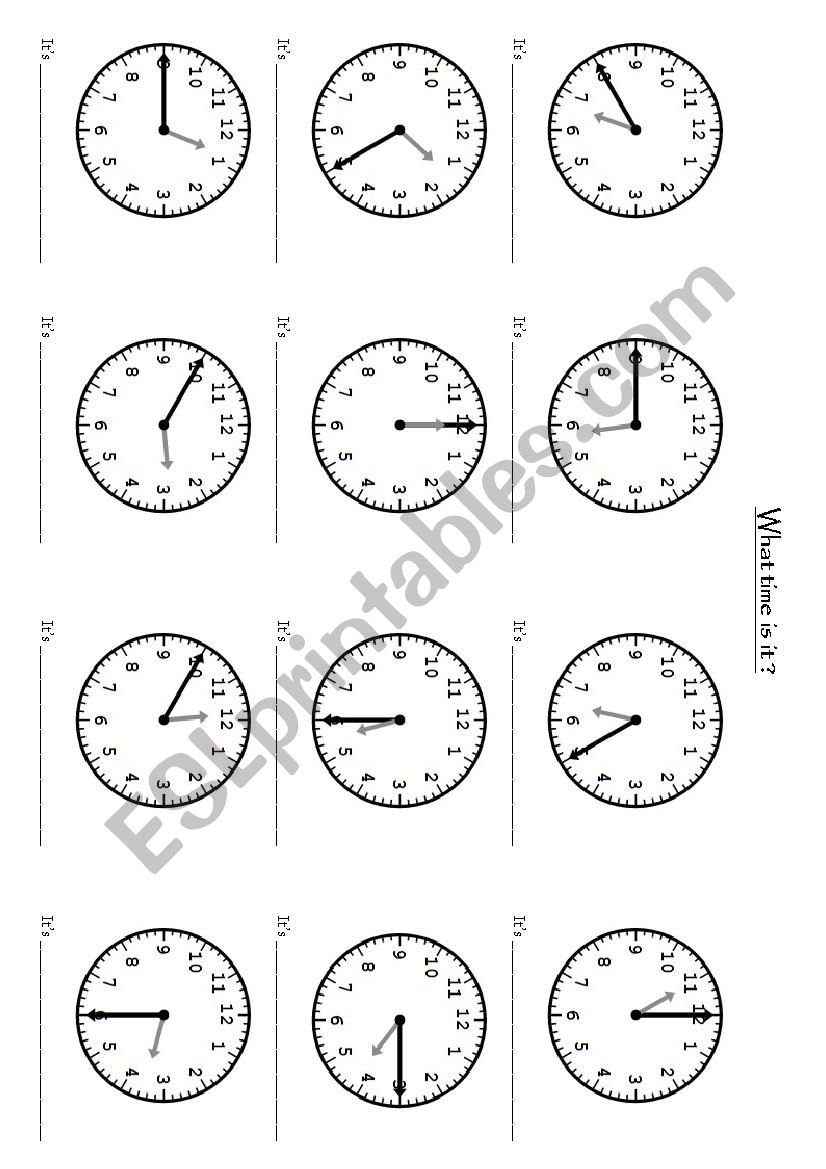 Telling the Time worksheet