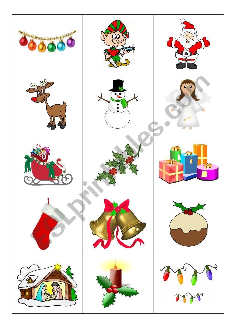 Christmas Flashcards worksheet