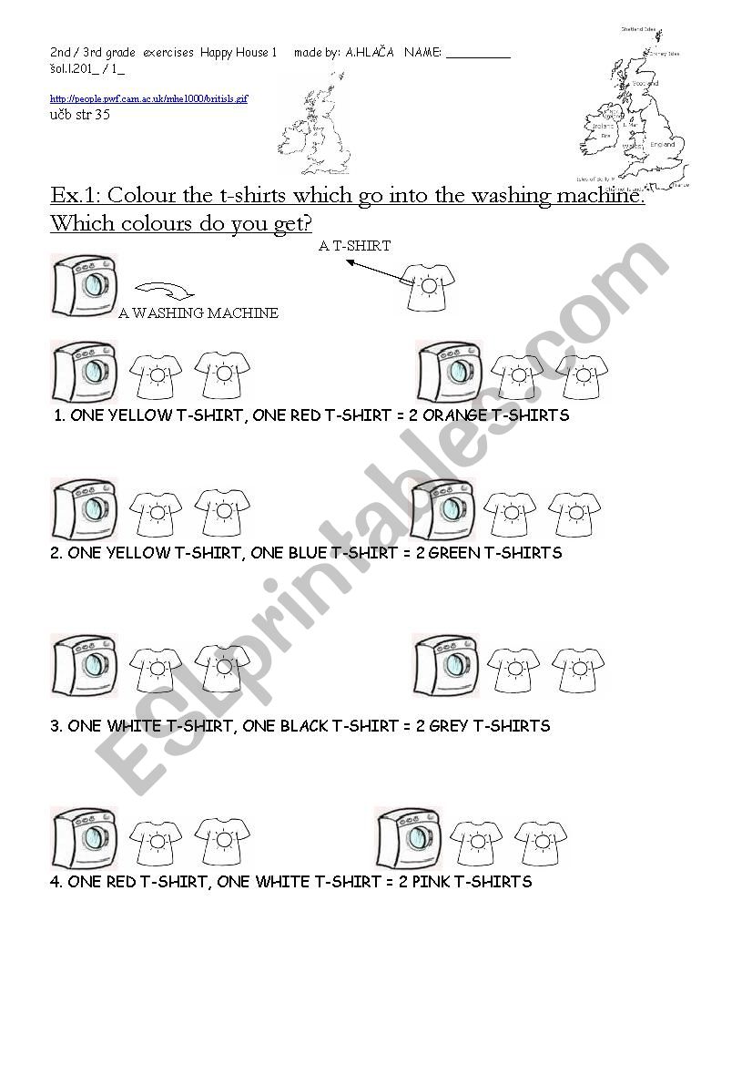COUNT, COLOUR AND MATCH worksheet