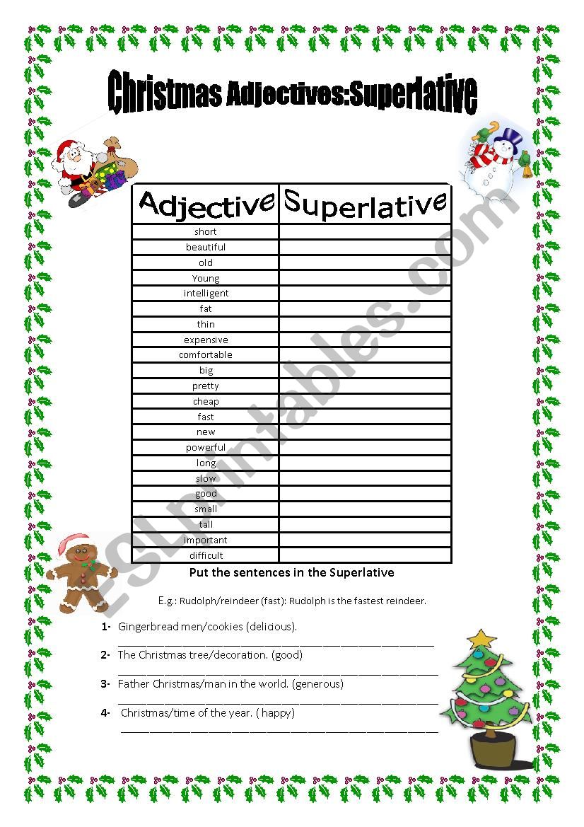Superlatives: Christmas Adjectives