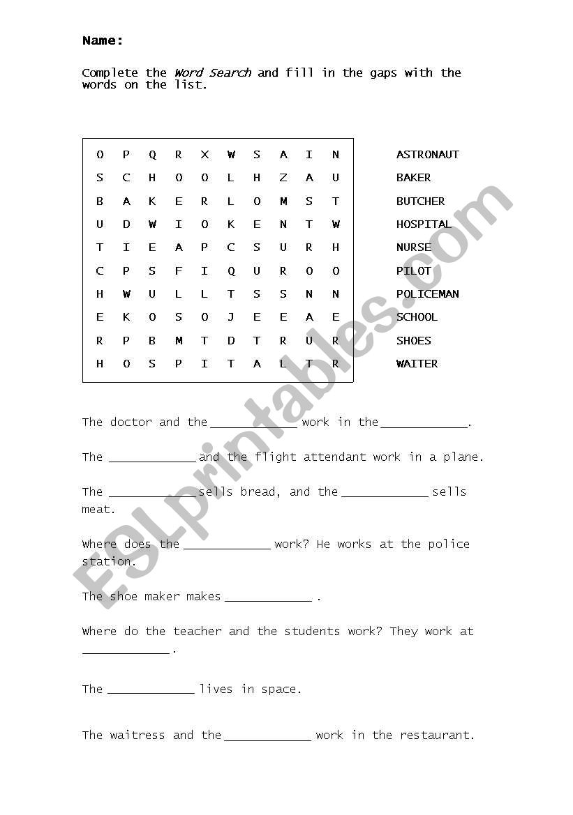 Jobs 3 worksheet