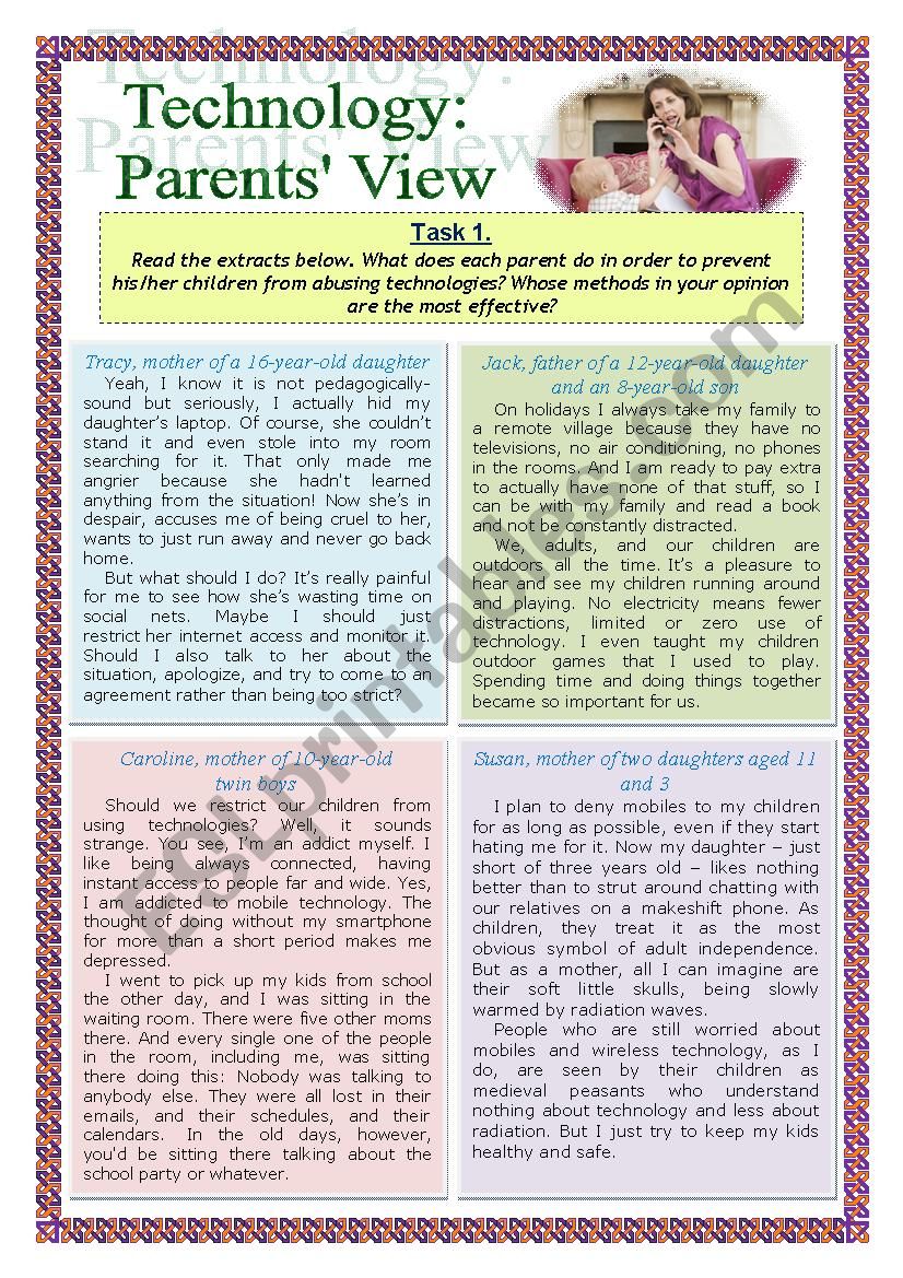 Technology: ParentsÂ´ View worksheet
