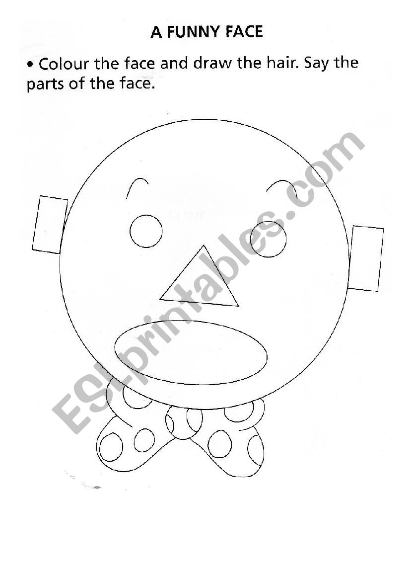 A funny face worksheet