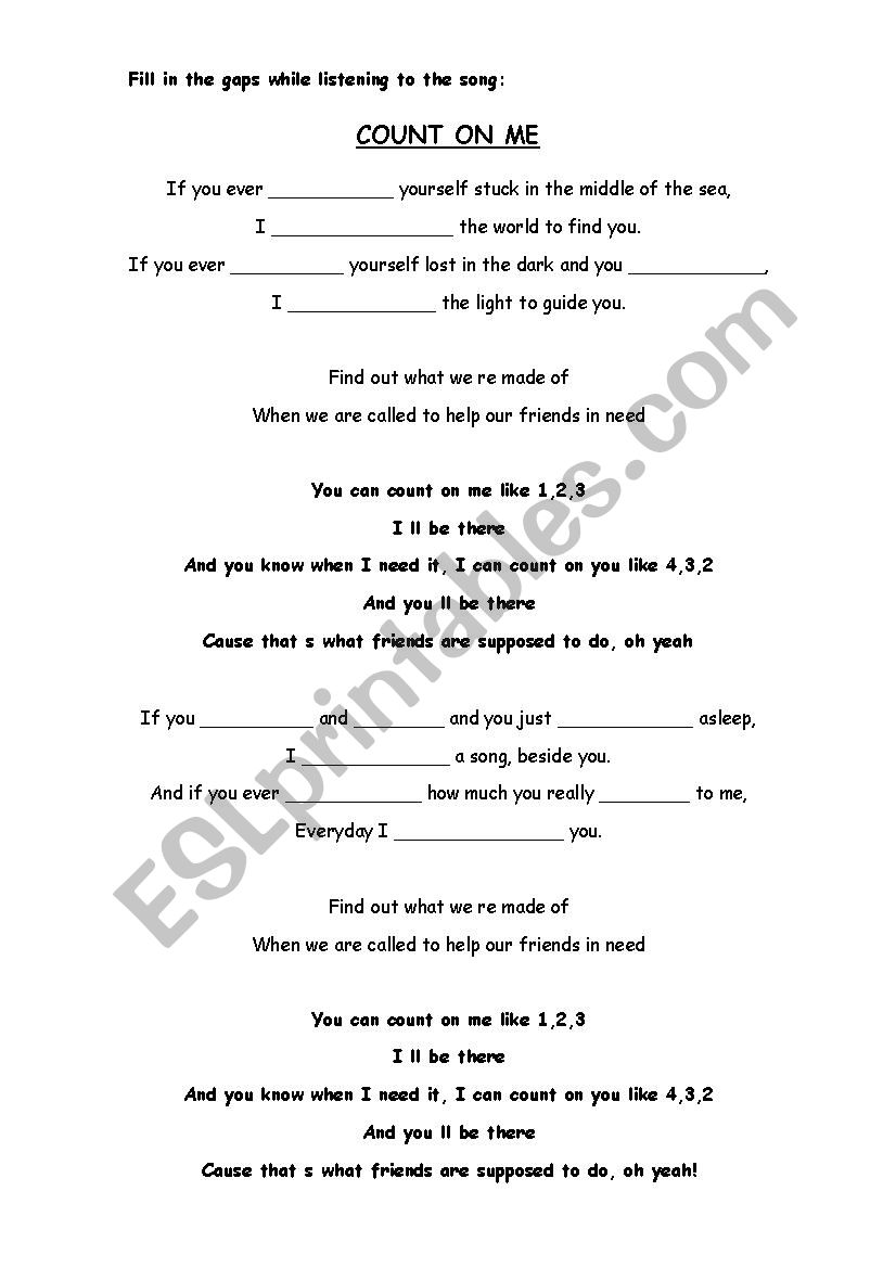 friendship worksheet