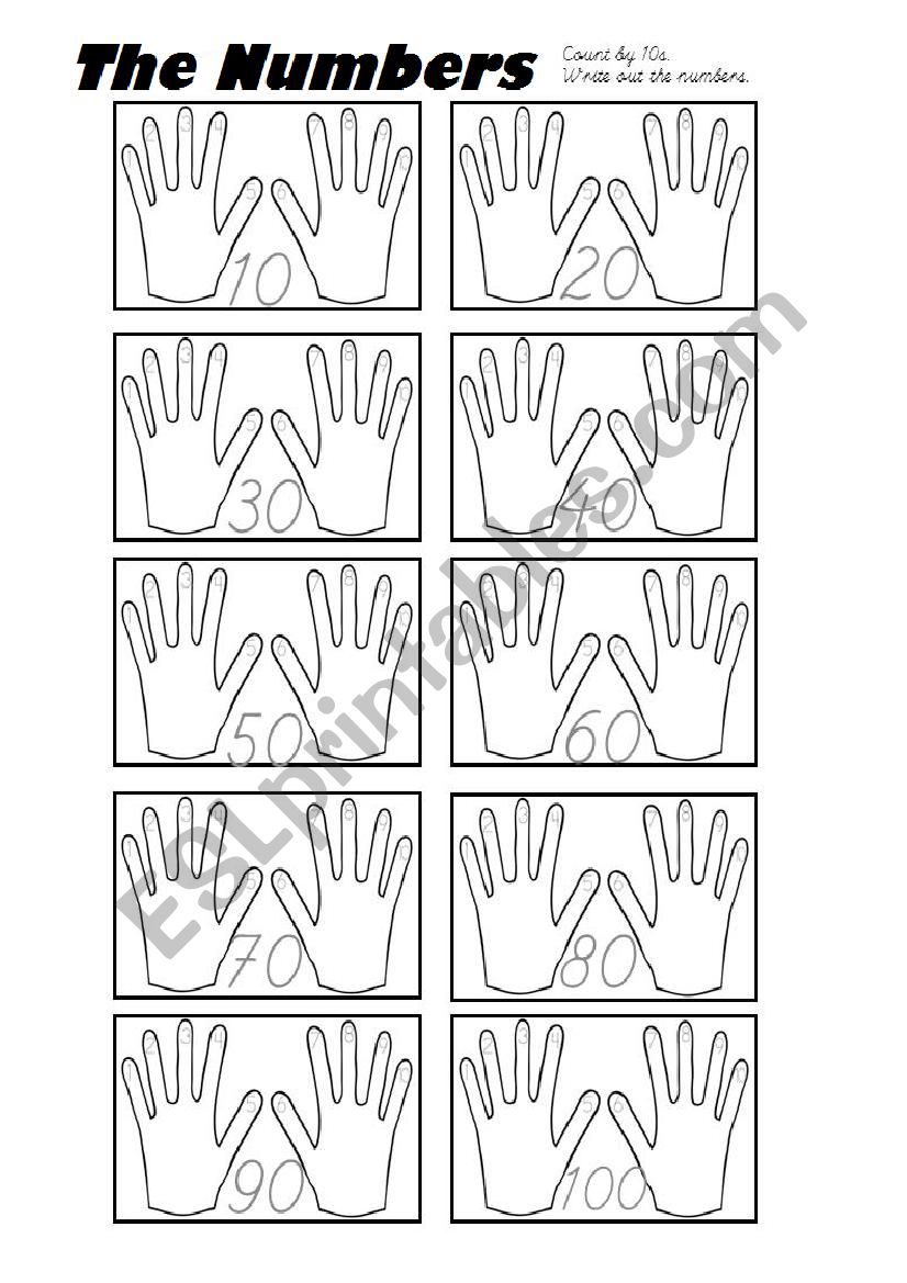 Counting by 10s worksheet