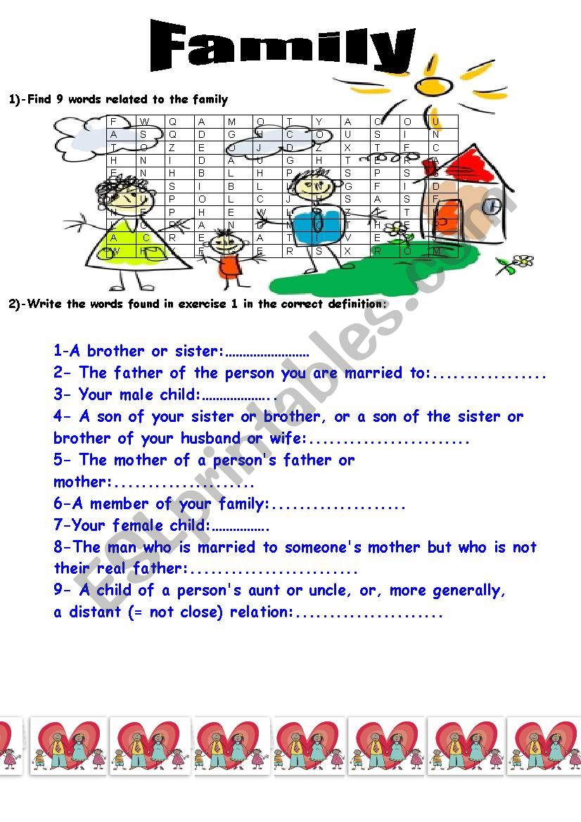 the family worksheet